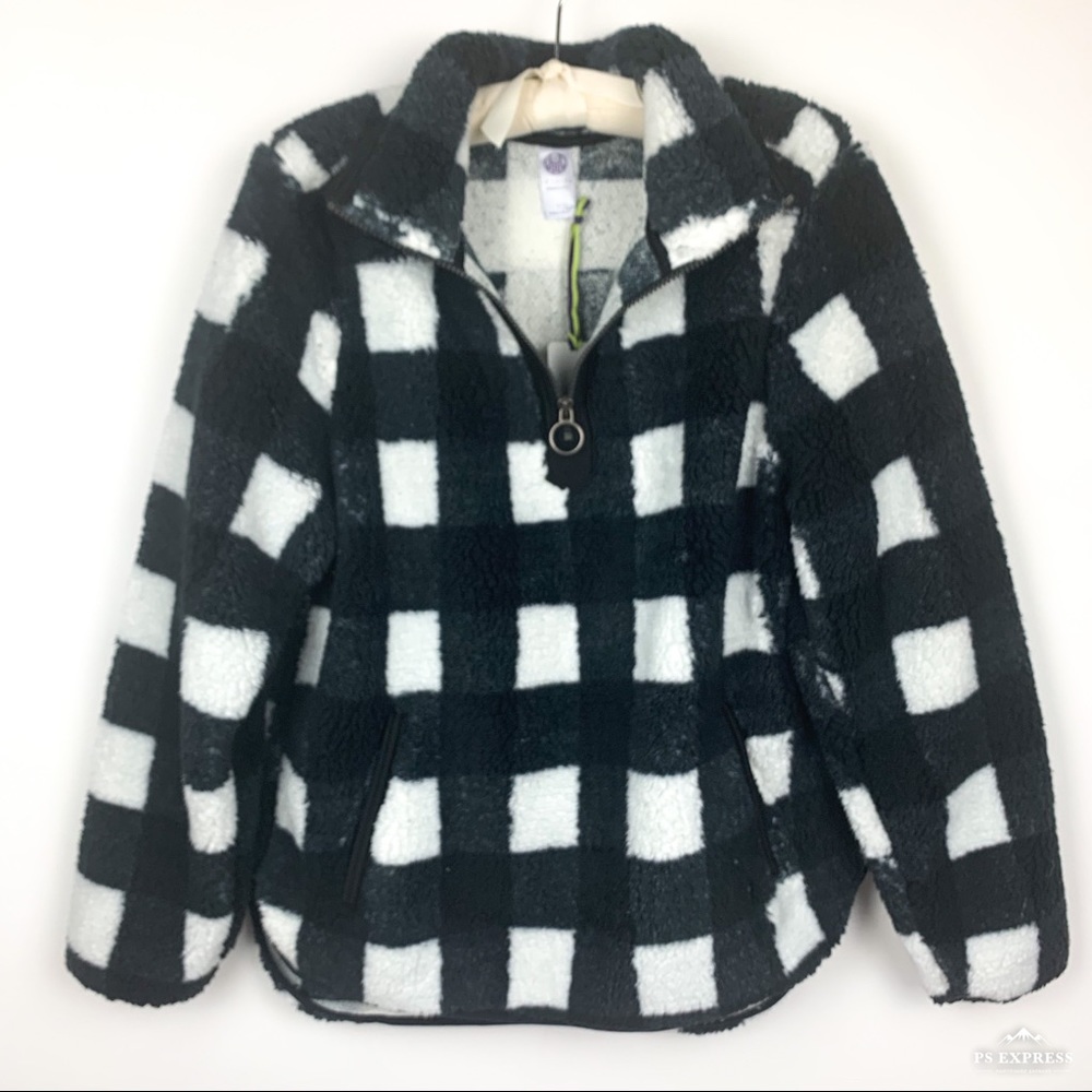 NWT Pullover Faux Shearling Ring Tab